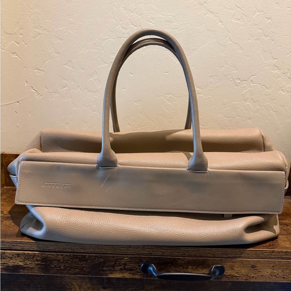 Givenchy Taupe Beige Leather Tote Bag